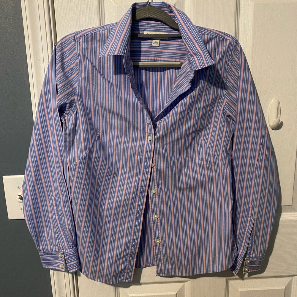 Banana Republic Blue and Pink Striped Shirt